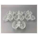 Seven Pressed Glass Double Salt Cellars