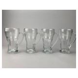 Four Coca-Cola Embossed Glass Mugs