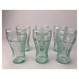 Six Coca-Cola Contour Drinking Glasses