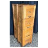 Arts & Crafts Oak Four-Drawer File Cabinet