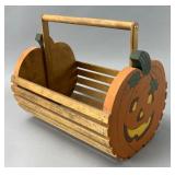 Decorative Wooden Pumpkin Theme Basket