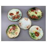 Five Hand-Painted Poppy Porcelain Pieces