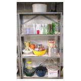 Metal Shelf with Contents