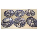 6 pc. Set Wedgwood Blue/White Plates