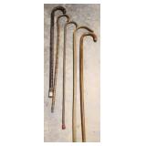 Lot of 5 Wood Canes