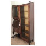 Unusual Mahogany Side by Side Bookcase