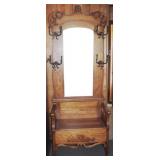 Vintage Fancy Carved Oak Hall Tree