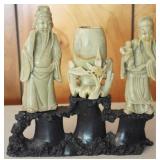 Oriental Carved Figures with Base