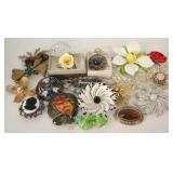 Lot of 20 Assorted Costume Jewelry Brooches