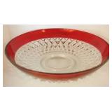 Red/Clear Glass Bowl