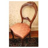 Walnut Victorian Carved Balloon Back Chair