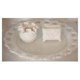 3 pc. Milk Glass Items