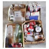 4 Boxes of Vintage Glass Bottles