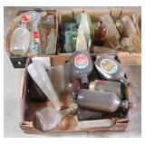3 Boxes of Vintage Glass Bottles
