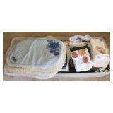 Plastic Tote with Assorted Linens