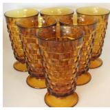 6 pc. Fostoria American Amber Glasses