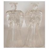Pair of Glass Angel Candle Holders