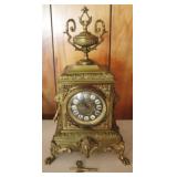 Brass Mantle Clock with Key