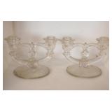 Pair of Glass Candle Holders