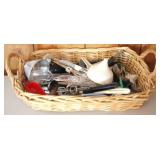 Basket with Assorted Kitchen Utensils