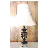Bohemian Red Cut To Clear Glass Lamp
