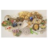 Lot of 20 Assorted Costume Jewelry Brooches