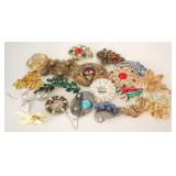 Lot of 20 Assorted Costume Jewelry Brooches