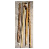Lot of 5 Wood Canes