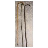 Lot of 3 Wood Canes