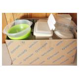 Box of Assorted Tupperware Items and More
