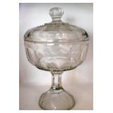 Vintage Glass Compote with Lid