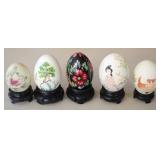 5 pc. Lot Painted Eggs with Bases