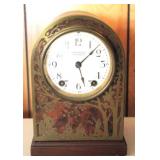 Geo. M. Baily Mantle Clock w/ Overlay Scene