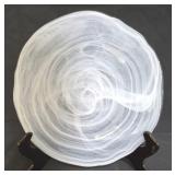 Mottled Footed Glass Tray - 13.5 round