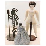 2 Early porcelain head dolls & sculpture