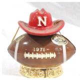 Ezra Brooks 1971 Nebraska Football Bottle - 9"