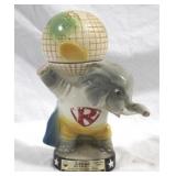 Jim Beam Elephant w/ Globe Bottle - 11" tall