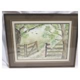Framed watercolor