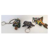 3 Beaded key rings
