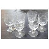 6 Wheel cut cocktail glasses - 5.5"