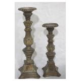Pair of Candlestick Holders - 12 & 16 tall