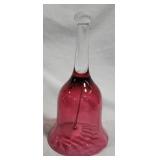 Blown Cranberry Bell - 8" tall