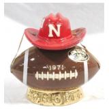 Ezra Brooks 1971 Nebraska Football Bottle - 9"