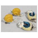 4 Kitschy Ceramic Clips by Napco