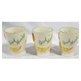 3 Ceramic Small Juice Cups by Napco