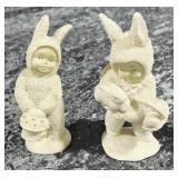 Snow Babies with basket and Bunny