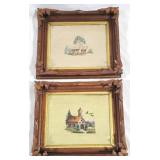 Needlepoint framed in Ornate Frame - Pair