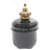 Pottery urn, cracked top, 10"