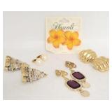 5 Pair clip on earrings