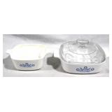 2 piece corning dishes, 1 with lid